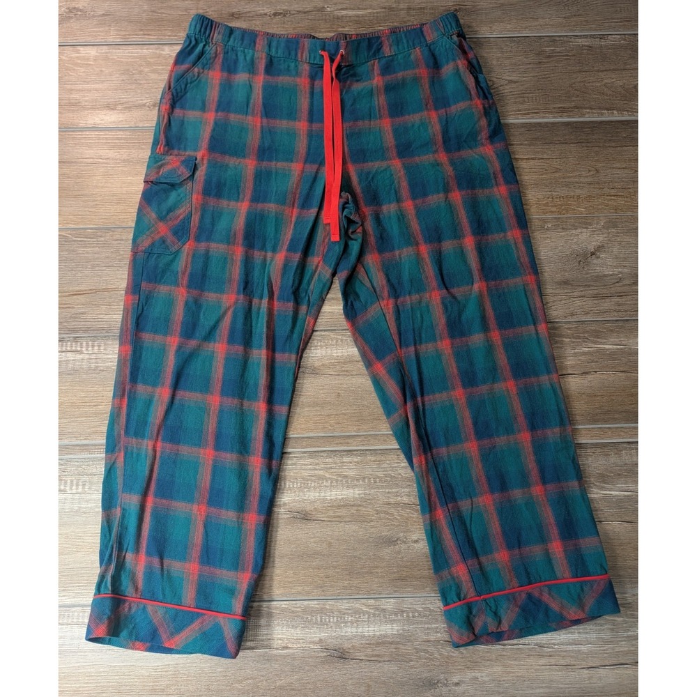 Duluth Free Swingin' Flannel Pajama Pants Womens XL x31 Red Green Plaid Cargo